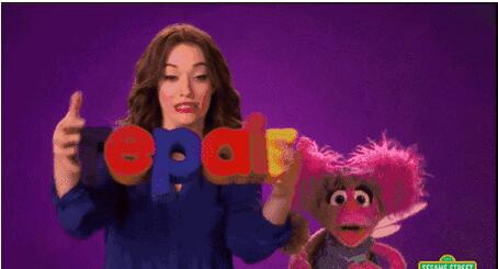 凱特·戴琳斯（kat dennings）做客芝麻街變身可愛少女